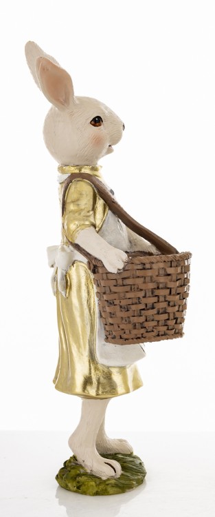 Zając Wielkanocny Figurka z Koszyczkiem Ozdoba