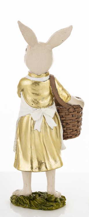 Zając Wielkanocny Figurka z Koszyczkiem Ozdoba
