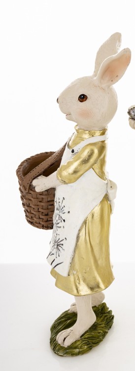 Zając Wielkanocny Figurka z Koszyczkiem Ozdoba