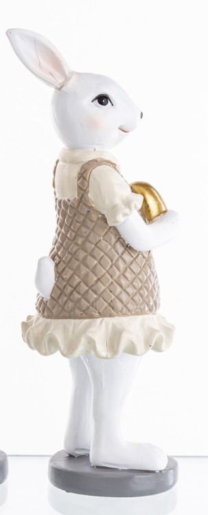 FIGURKA ZAJĄC W SUKIENCE ZŁOTE JAJKO