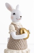 FIGURKA ZAJĄC W SUKIENCE ZŁOTE JAJKO
