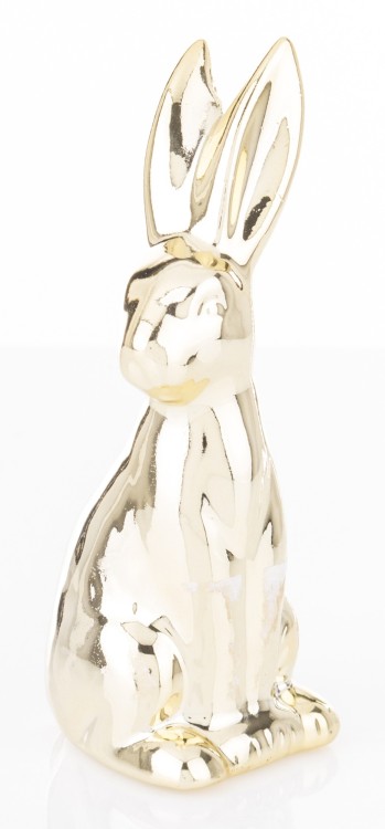 ZŁOTY ZAJĄC CERAMICZNY FIGURKA MINI GLAMOUR