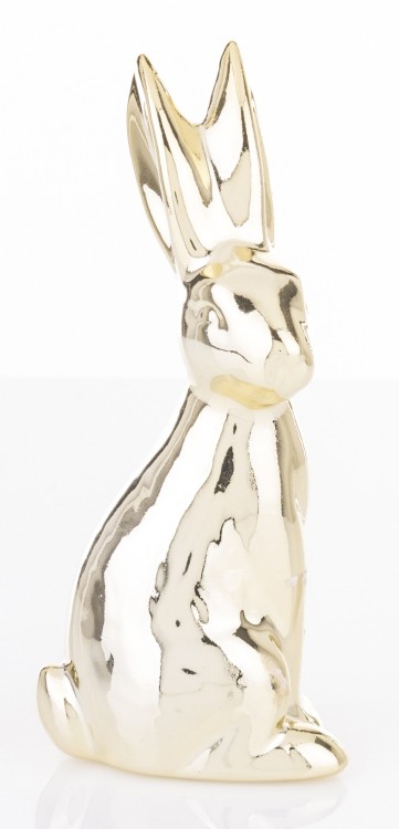 ZŁOTY ZAJĄC CERAMICZNY FIGURKA MINI GLAMOUR