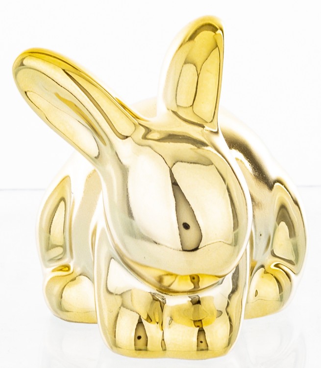 ZŁOTY ZAJĄC FIGURKA DOLOMIT GLAMOUR DEKORACJA