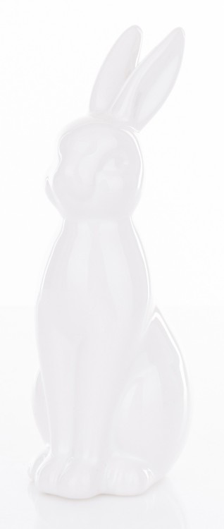 BIAŁY ZAJĄC CERAMICZNY FIGURKA NOWOCZESNA