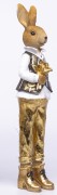 Figurka Pan Królik Elegancki Złoty Zając Dekoracja Wielkanocna