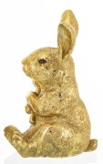 Złoty Zając Figurka Wielkanocna z Kwiatem Glamour Zajączek