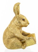 Figurka Zając Czytający Książkę Złoty  Glamour Prezent