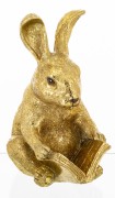 Figurka Zając Czytający Książkę Złoty  Glamour Prezent