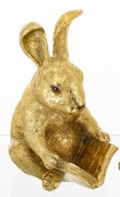Figurka Zając Czytający Książkę Złoty  Glamour Prezent