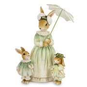 Figurka Rodzina Zająców Mama z Dziećmi Vintage Wielkanoc