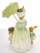 Figurka Rodzina Zająców Mama z Dziećmi Vintage Wielkanoc