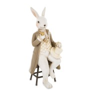 Figurka Zając Elegant z Fajką i Cylindrem