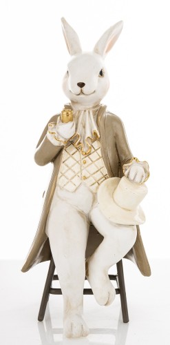 Figurka Zając Elegant z Fajką i Cylindrem
