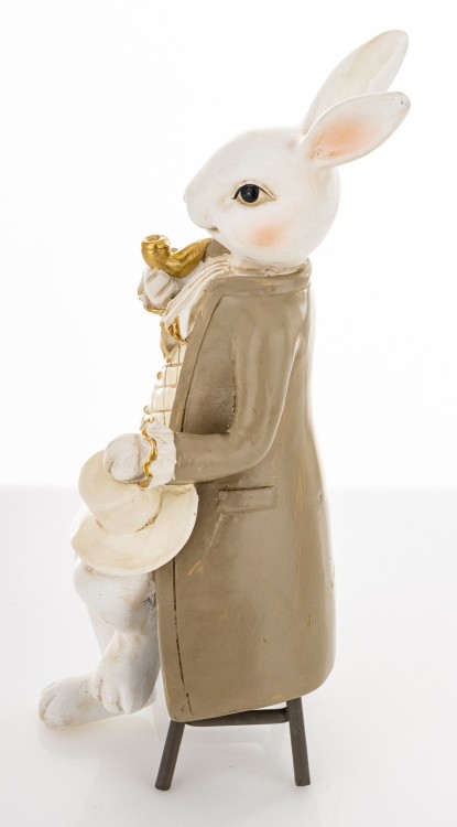 Figurka Zając Elegant z Fajką i Cylindrem