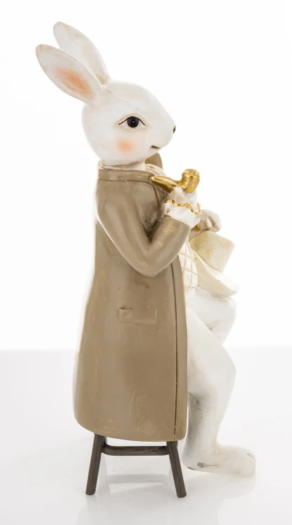 Figurka Zając Elegant z Fajką i Cylindrem
