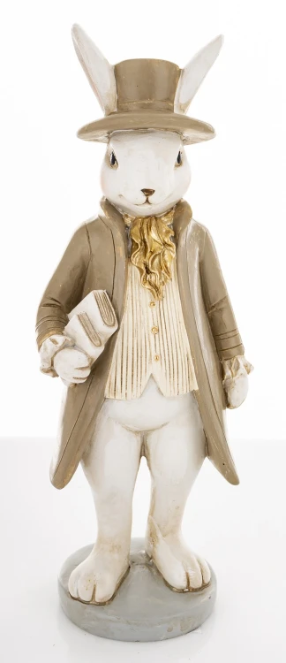 Figurka Zając Dżentelmen z Książką i Cylindrem