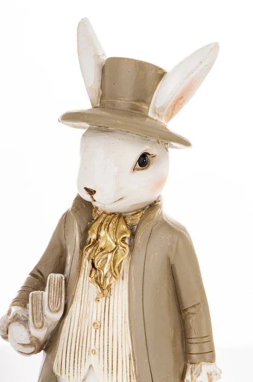 Figurka Zając Dżentelmen z Książką i Cylindrem