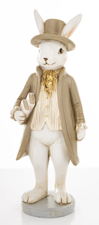 Figurka Zając Dżentelmen z Książką i Cylindrem