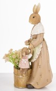 Figurka Zające z Koszem Kwiatów – Wielkanocna Ozdoba