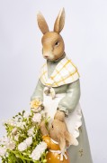 Figurka Wielkanocna Zające z Koszem Kwiatów