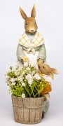 Figurka Wielkanocna Zające z Koszem Kwiatów