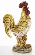 Złota figurka Kogut 36x23 cm – elegancka dekoracja do wnętrza