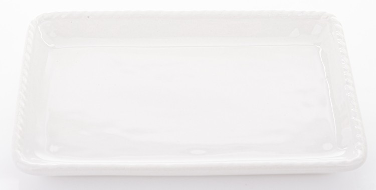 BIAŁA MASELNICZKA CERAMICZNA ZAJĄC KOSZYK