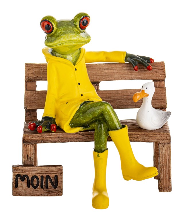 FIGURKA ŻABA NA ŁAWCE