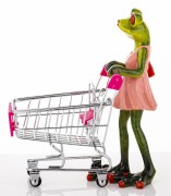 FIGURKA PANI ŻABA Z WÓZKIEM ZAKUPY