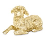 Złota Figurka Owieczka Leżąca Wielkanocna Dekoracja Glamour