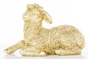 Złota Figurka Owieczka Leżąca Wielkanocna Dekoracja Glamour