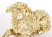 Złota Figurka Owieczka Leżąca Wielkanocna Dekoracja Glamour