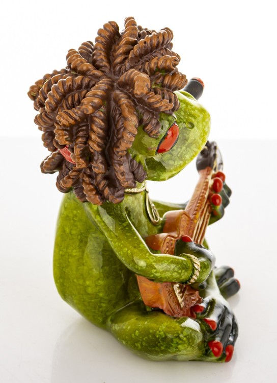 FIGURKA ŻABA RASTA MUZYK PREZENT DO DOMU DEKORACJA
