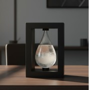 Barometr Burzowy Fitzroya w Oprawie Drewnianej - Kropla Storm Glass