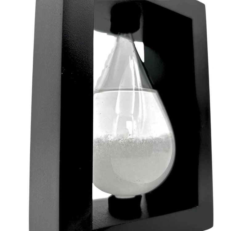 Barometr Burzowy Fitzroya w Oprawie Drewnianej - Kropla Storm Glass