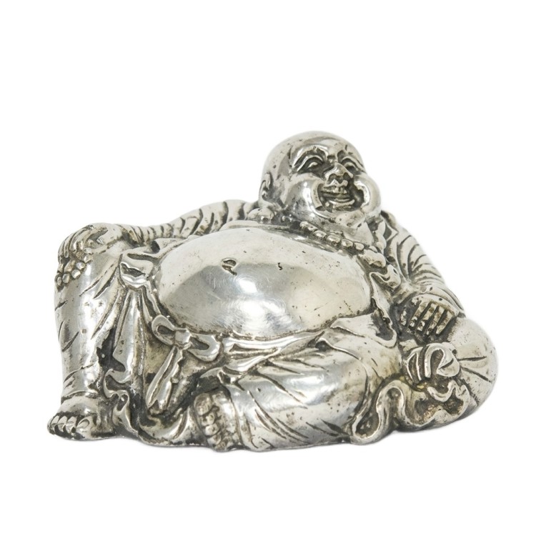 FIGURKA UŚMIECHNIĘTY BUDDA METAL -7,5X6X3,5CM