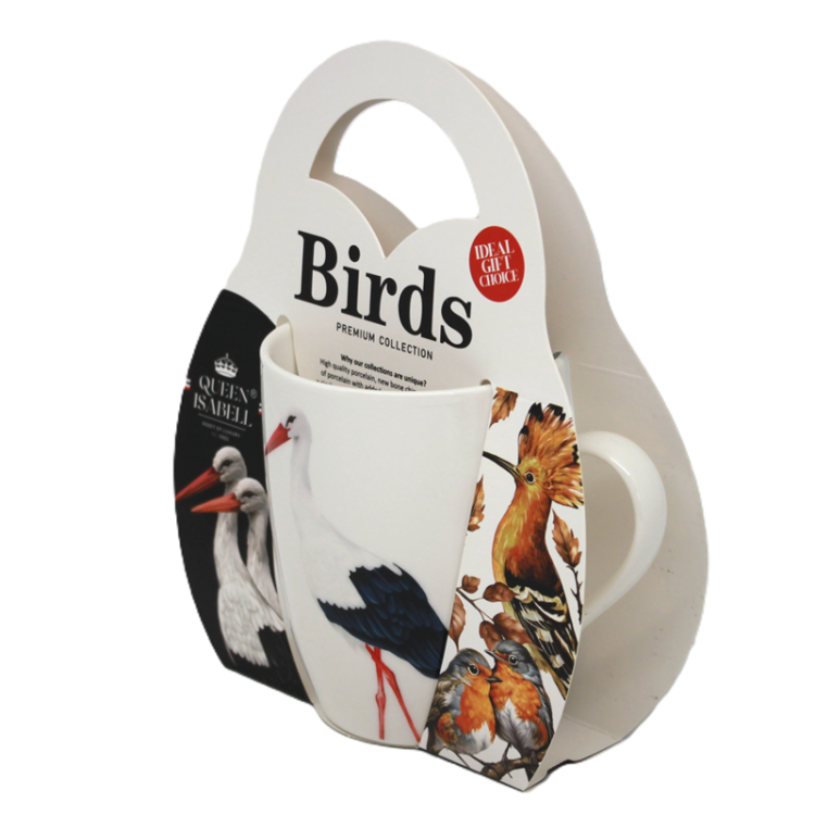 KUBEK PORCELANOWY Z BOCIANEM 350ml