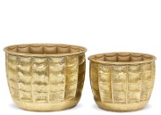 OSŁONKA DONICA METALOWA MAXI KOMPLET 2 SZTUKI 33,5CM , 27,5CM