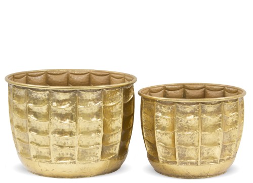 OSŁONKA DONICA METALOWA MAXI KOMPLET 2 SZTUKI 33,5CM , 27,5CM