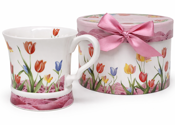 KUBEK CERAMICZNY TULIPANY PREZENT 350ML 9,5x11,5CM