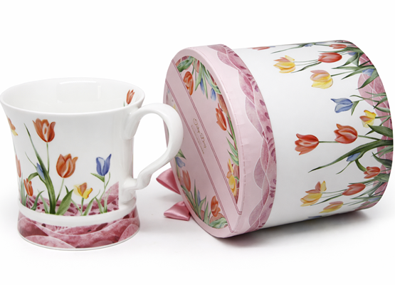 KUBEK CERAMICZNY TULIPANY PREZENT 350ML 9,5x11,5CM