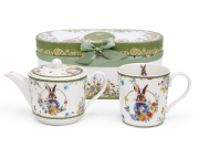 ZESTAW TEA FOR ONE WIELKANOC KRÓLIK KWIATY 20,5X18,5