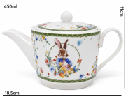ZESTAW TEA FOR ONE WIELKANOC KRÓLIK KWIATY 20,5X18,5