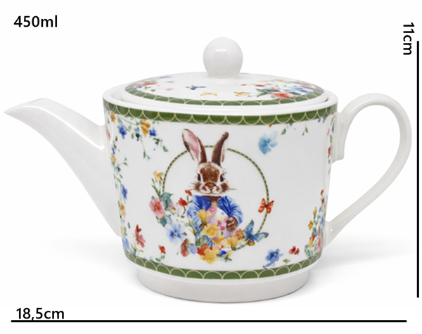 ZESTAW TEA FOR ONE WIELKANOC KRÓLIK KWIATY 20,5X18,5