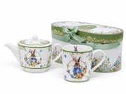 ZESTAW TEA FOR ONE WIELKANOC KRÓLIK KWIATY 20,5X18,5