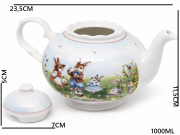 DZBANEK IMBRYK DO HERBATY WIELKANOC ZAJĄCZKI 1000ML