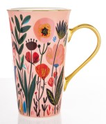 KUBEK PORCELANOWY XXL 700ML KWIATY PREZENT 16,5x14,5CM