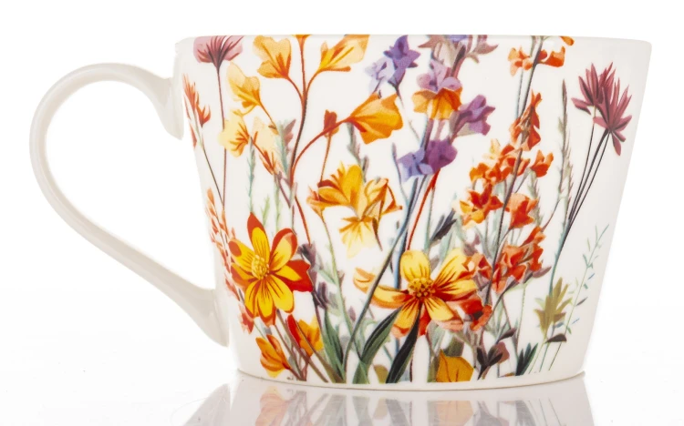 KUBEK PORCELANOWY 450ML KWIATY 8x15CM