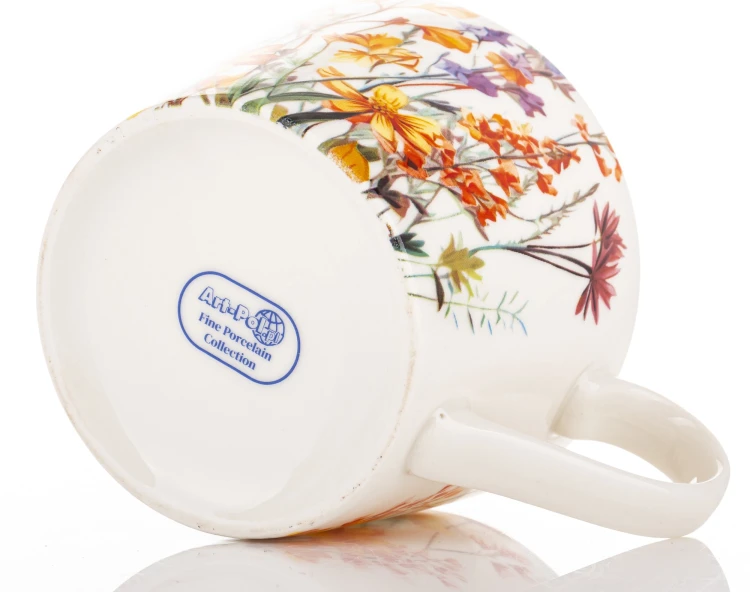 KUBEK PORCELANOWY 450ML KWIATY 8x15CM